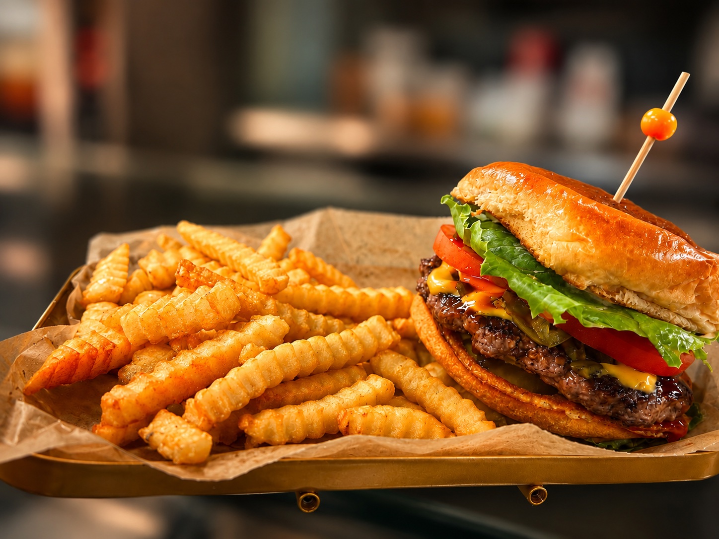 Chef Dre Café burger and fries